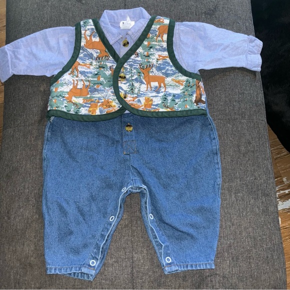 Celebrity kids Adorable vintage 90’s stamped 1995 country cabin deer print 6/9 m - Picture 1 of 5